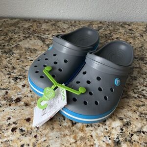 Crocs Gray and Blue Clogs NWT
